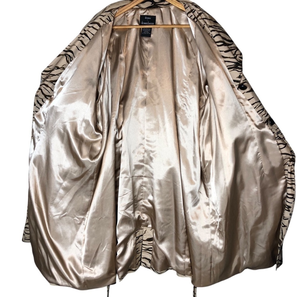 Dennis by Dennis Basso Sz 3X Animal Print Rain Trench Coat Belted Classic Retro - Picture 5 of 9